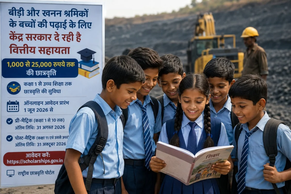 बीड़ी और खनन श्रमिकों के बच्चों के लिए बड़ी राहत, केंद्र सरकार दे रही 1,000 से 25,000 रुपये तक की छात्रवृत्ति