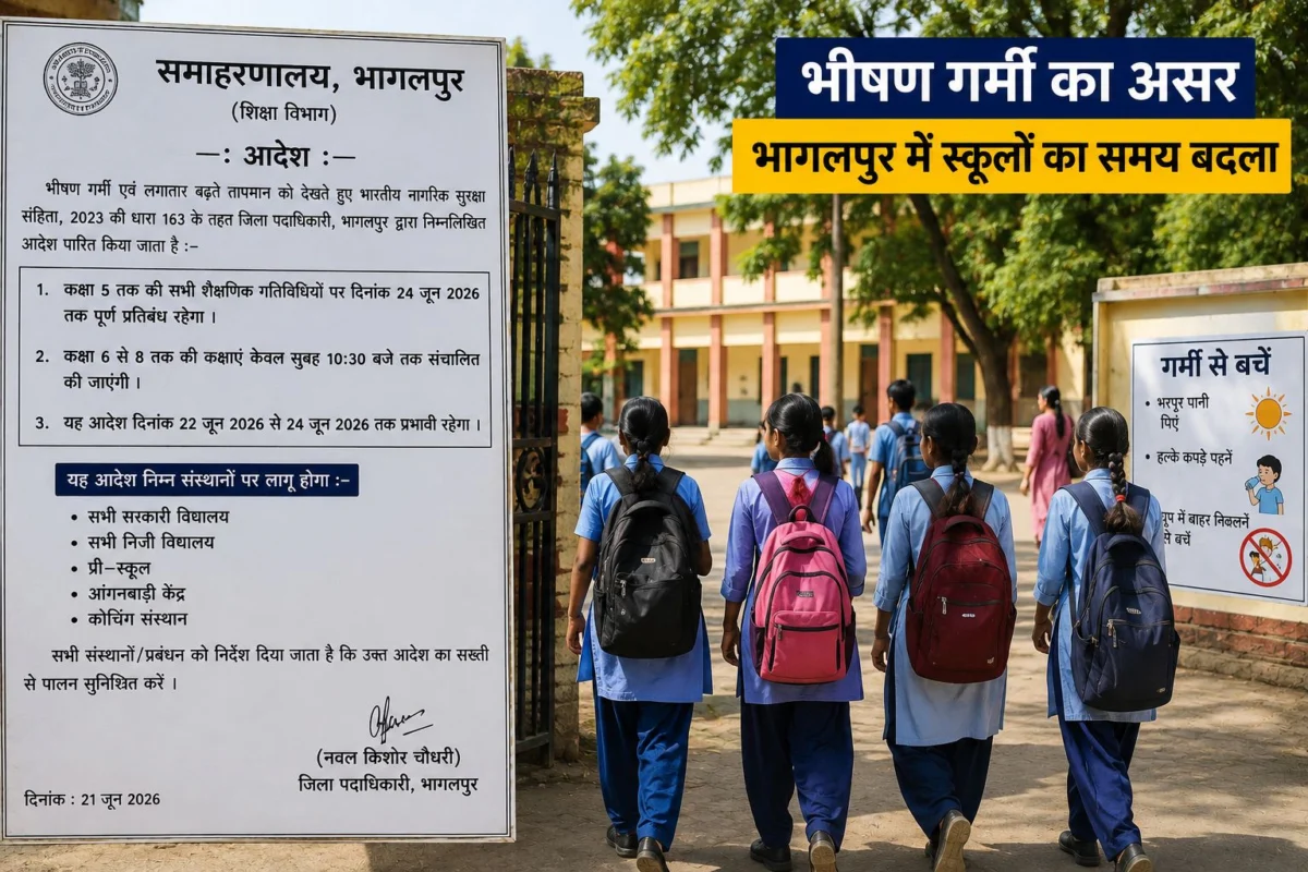 भीषण गर्मी के कारण भागलपुर में फिर बदला स्कूलों का समय, 24 जून तक नई व्यवस्था लागू