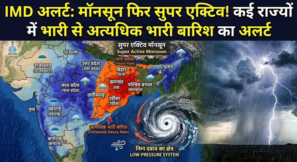 मॉनसून फिर होगा सुपर एक्टिव! बंगाल की खाड़ी में बन रहा लो-प्रेशर, IMD ने कई राज्यों में भारी से अत्यधिक भारी बारिश का जारी किया अलर्ट