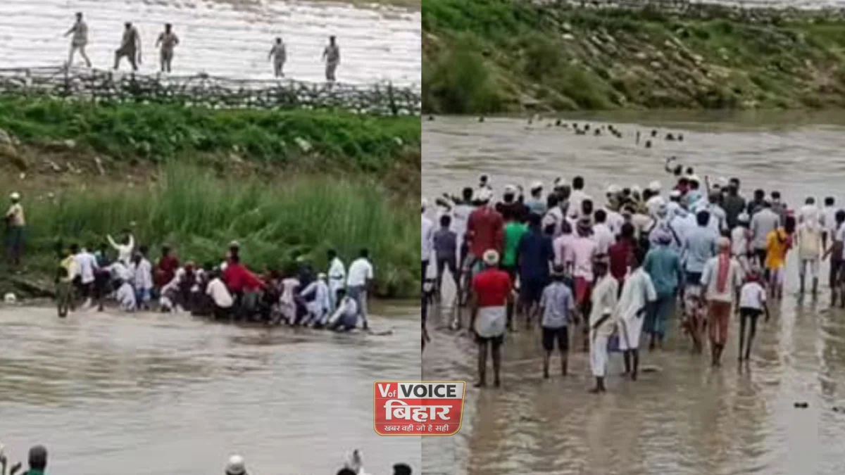 सीतामढ़ी में बड़ा नाव हादसा टला: बागमती नदी में पलटी नाव, 40 यात्रियों की ग्रामीणों ने बचाई जान
