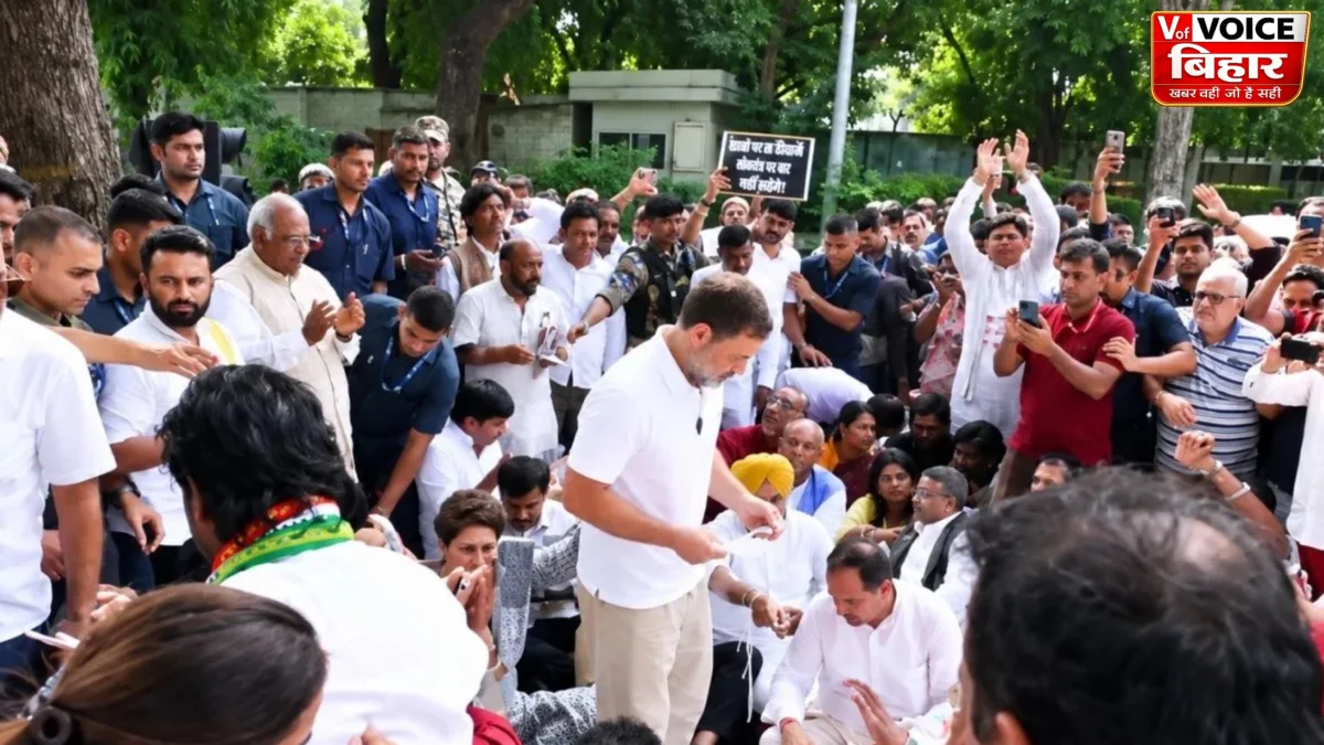 PM आवास के बाहर कांग्रेस का बड़ा प्रदर्शन: राहुल गांधी के नेतृत्व में धरना, कई नेता हिरासत में; मोदी, अमित शाह और धर्मेंद्र प्रधान के इस्तीफे की मांग