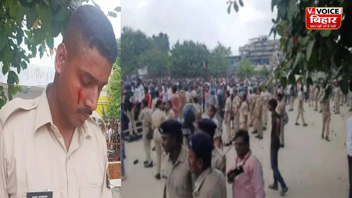 बिहार बंद के दौरान सीवान में हिंसा, पुलिस-प्रदर्शनकारियों में झड़प; SP पूरन झा घायल, आंसू गैस के बाद फायरिंग