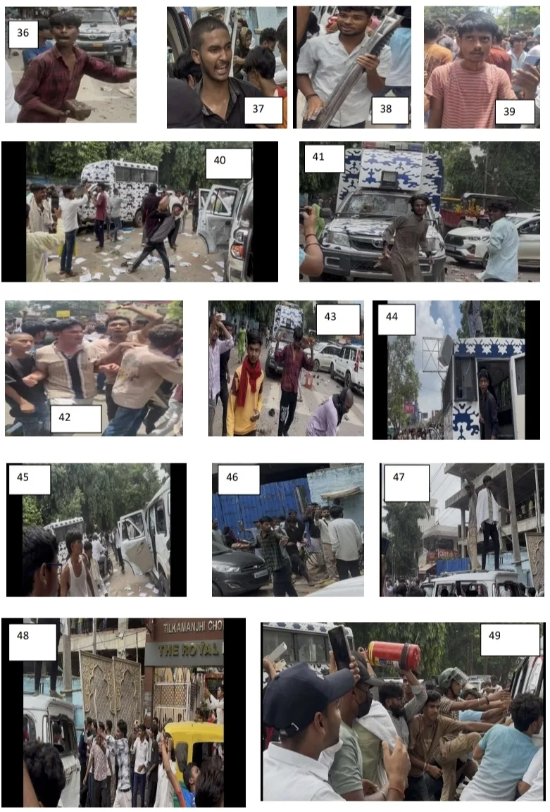 भागलपुर के तिलकामांझी चौक पर हिंसा के उपद्रवियों की पहचान में पुलिस ने जारी की तस्वीर