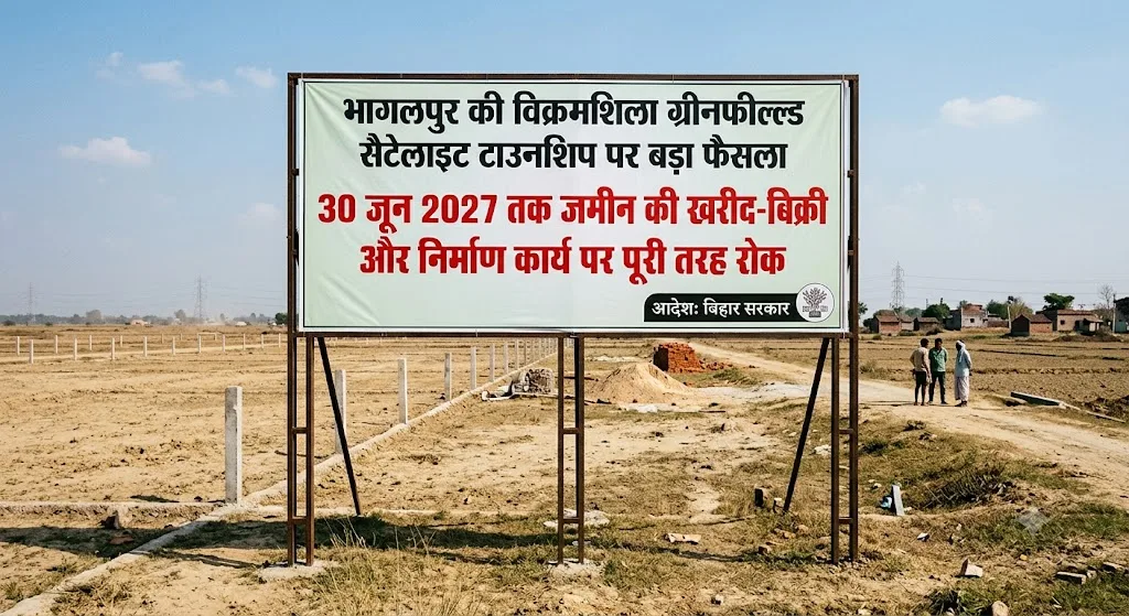 भागलपुर की विक्रमशिला ग्रीनफील्ड सैटेलाइट टाउनशिप पर बड़ा फैसला, 30 जून 2027 तक जमीन की खरीद-बिक्री और निर्माण कार्य पर रोक