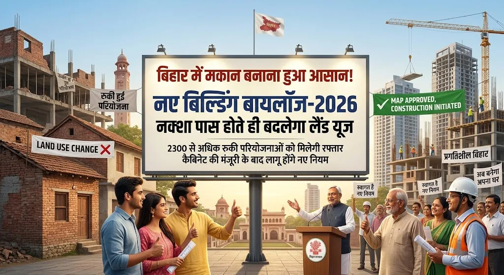 बिहार में मकान बनाना होगा आसान! नए बिल्डिंग बायलॉज-2026 में बड़ा बदलाव, नक्शा पास होते ही बदल जाएगा लैंड यूज