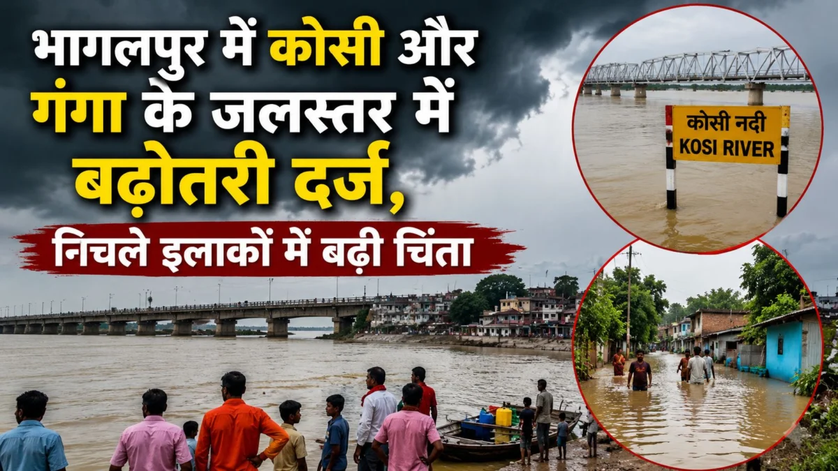भागलपुर में कोसी और गंगा के जलस्तर में बढ़ोतरी दर्ज, निचले इलाकों में बढ़ी चिंता