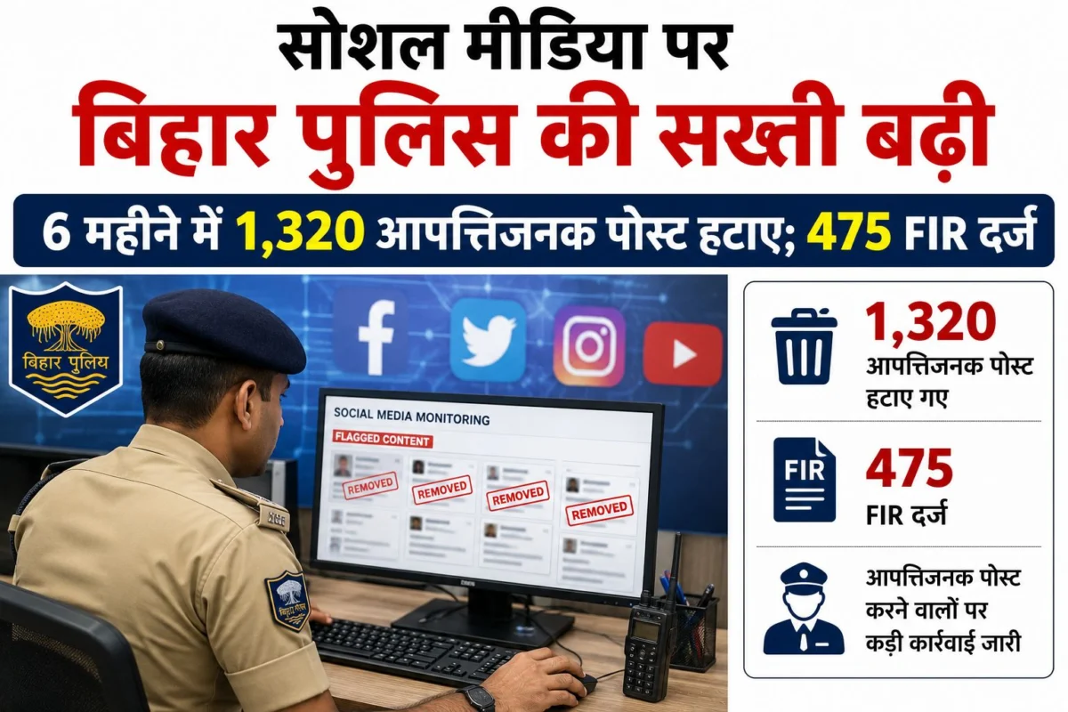 सोशल मीडिया पर बिहार पुलिस की सख्ती बढ़ी, 6 महीने में 1,320 आपत्तिजनक पोस्ट हटाए; 475 FIR दर्ज