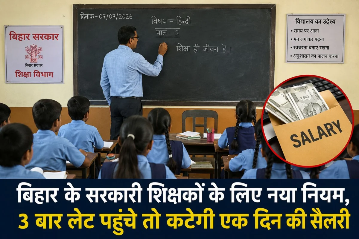 बिहार के सरकारी शिक्षकों के लिए नई हाजिरी व्यवस्था लागू, तीन बार लेट होने पर कटेगा एक दिन का वेतन