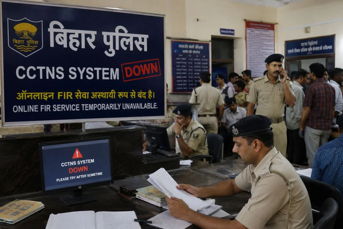 बिहार पुलिस का CCTNS सिस्टम 4 दिनों से ठप, ऑनलाइन FIR बंद; कोर्ट और जेल प्रशासन का काम प्रभावित