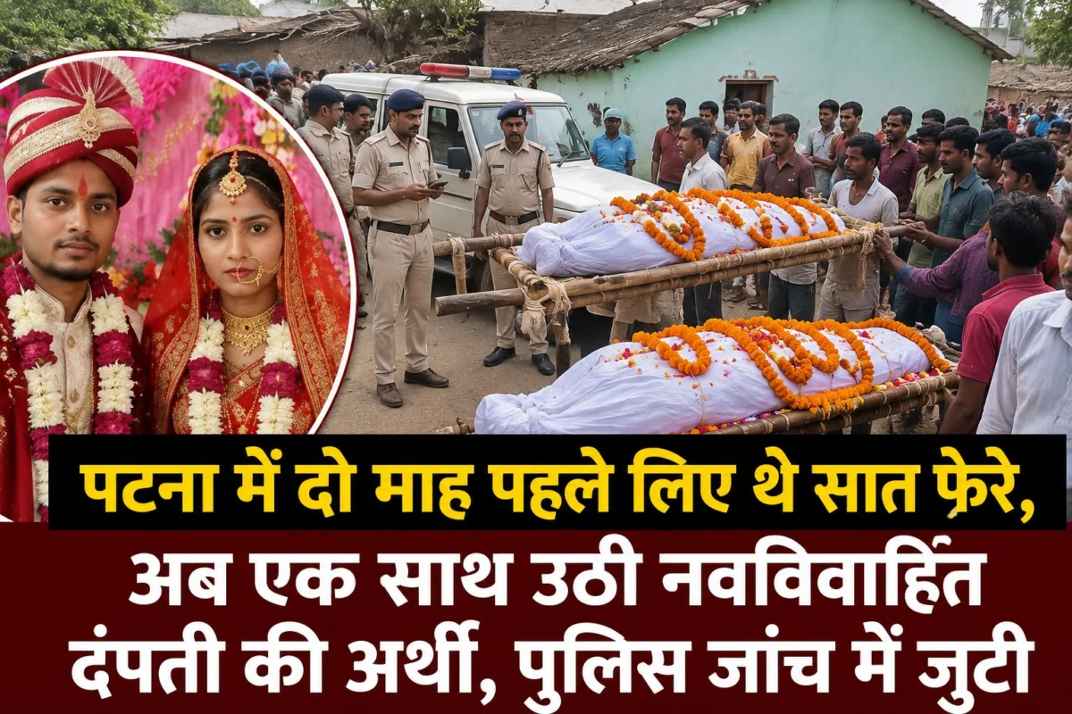 शादी के दो महीने बाद नवविवाहित दंपती की संदिग्ध मौत, एक साथ उठीं दोनों की अर्थियां, जांच में जुटी पुलिस