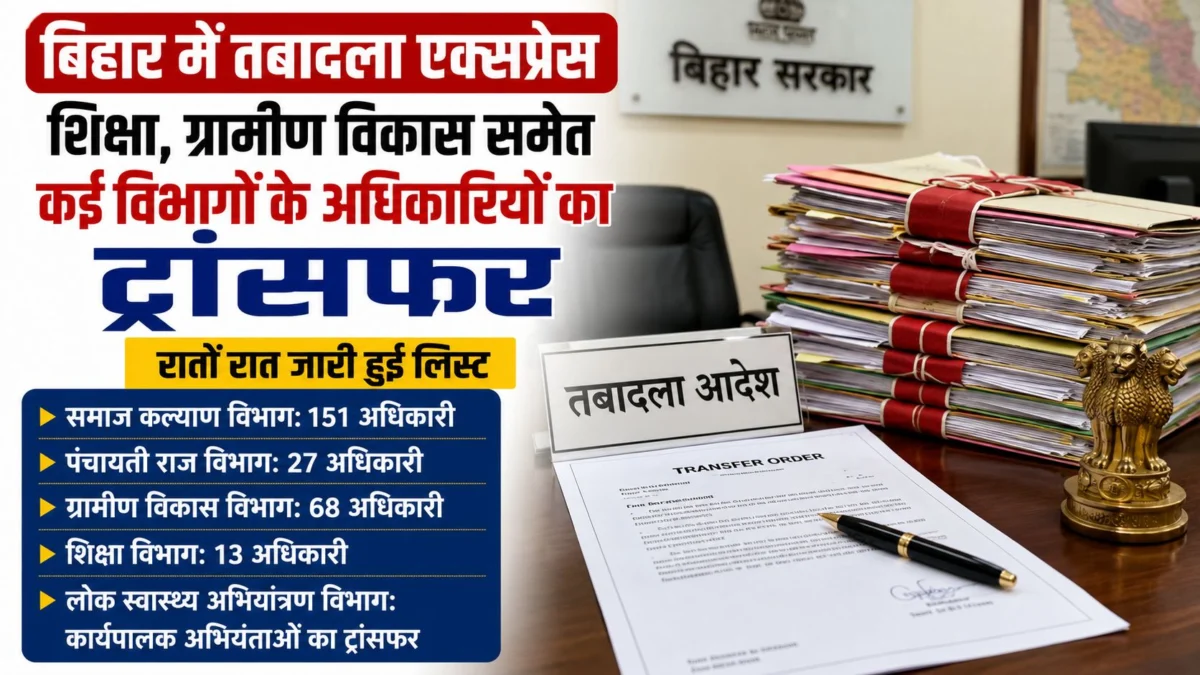 बिहार में तबादला एक्सप्रेस: शिक्षा, ग्रामीण विकास समेत कई विभागों के 250 से अधिक अधिकारियों का ट्रांसफर