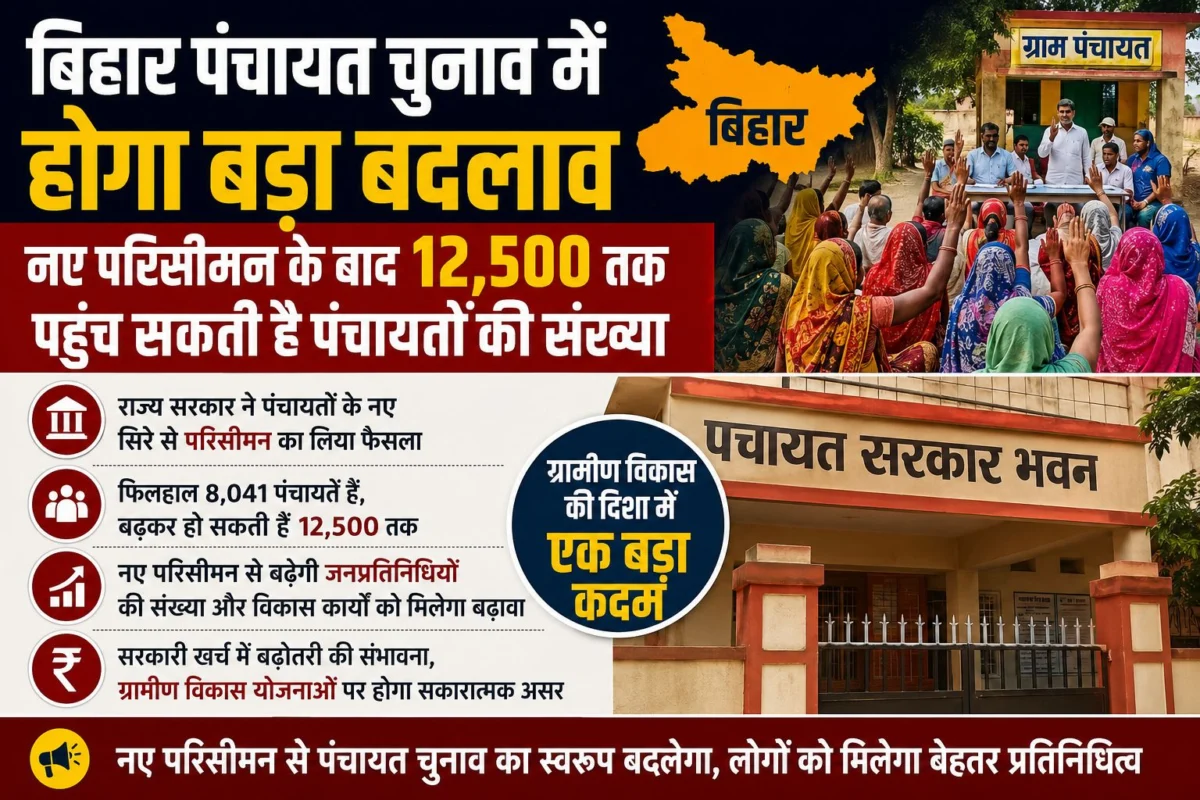 बिहार पंचायत चुनाव में होगा बड़ा बदलाव, नए परिसीमन के बाद 12,500 तक पहुंच सकती है पंचायतों की संख्या
