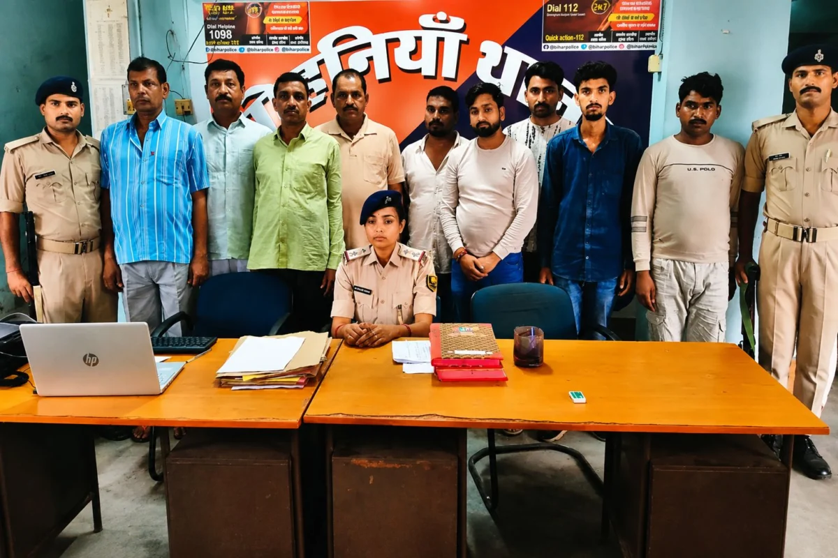 मोहनिया चेकपोस्ट पर एसपी की आधी रात छापेमारी, अवैध वसूली के आरोप में चार सैप जवान समेत नौ लोग गिरफ्तार