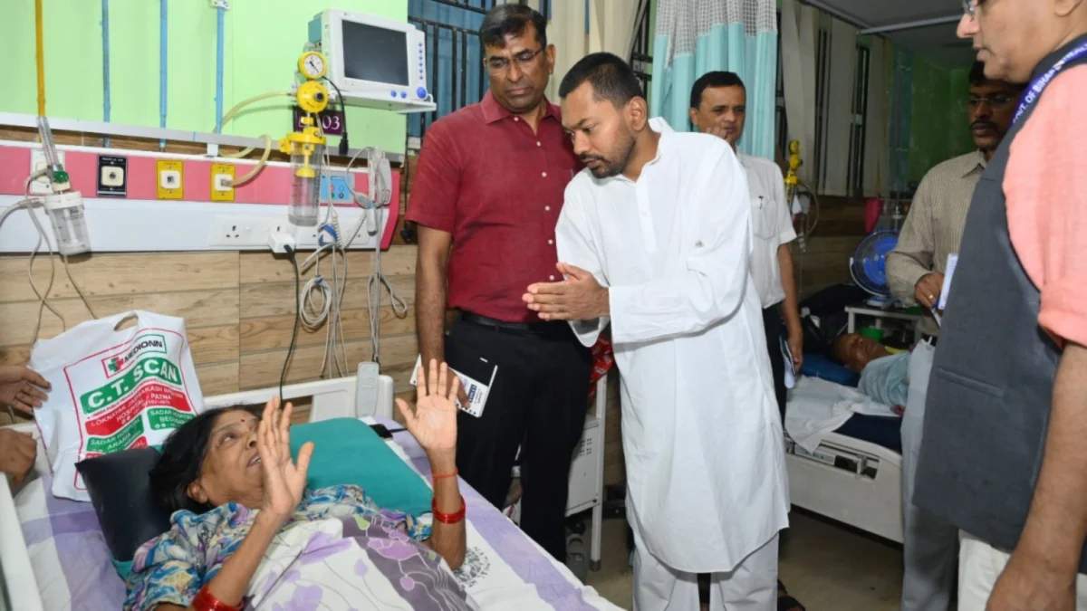 एलएनजेपी अस्पताल में स्वास्थ्य मंत्री निशांत कुमार का औचक निरीक्षण, बुजुर्ग महिला की शिकायत पर तत्काल कार्रवाई, स्वास्थ्य सेवाओं में सुधार के दिए निर्देश